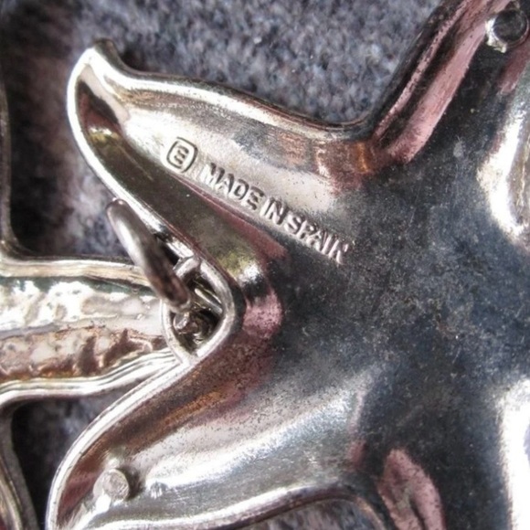 ESCADA Women’s Silver Tone Vintage Distressed Starfish Chainlink Belt - Picture 7 of 15